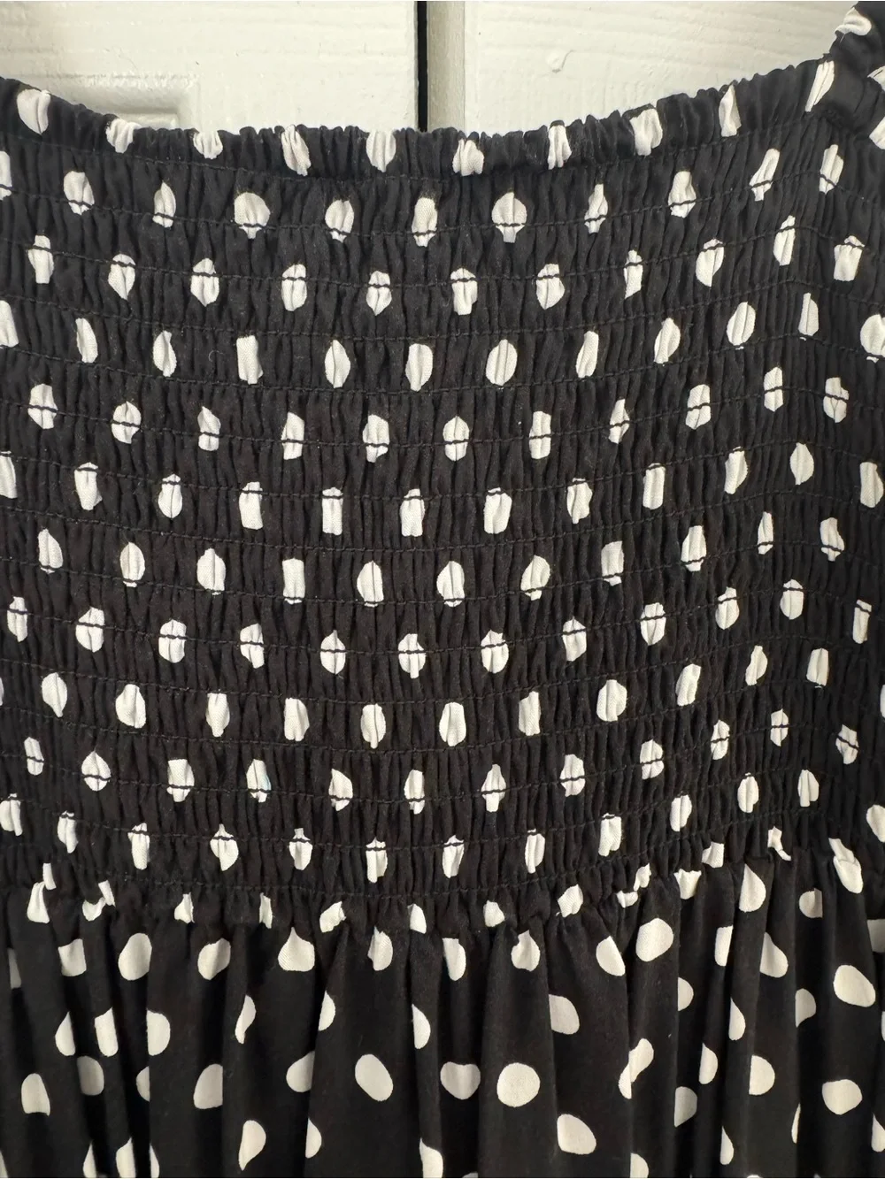 Kate Spade Black and White Polka Dot Ruffle Midi Dress